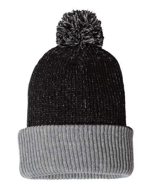 Sportsman - 12" Speckled Pom-Pom Cuffed Beanie - SP70