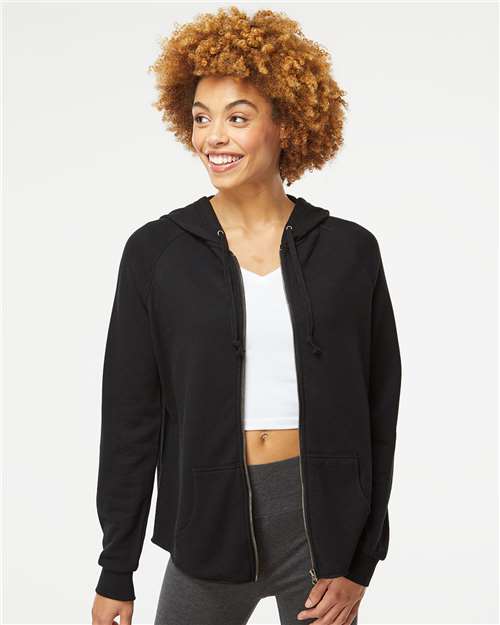Independent Trading Co. PRM2500Z Women's California Wave Wash Full-Zip Hooded Sweatshirt