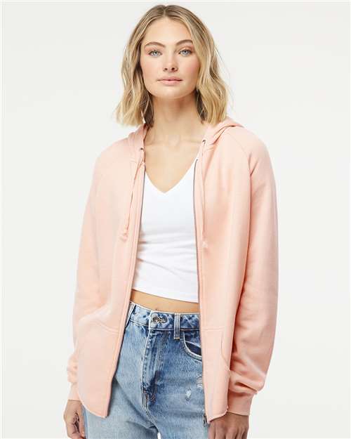 Independent Trading Co. PRM2500Z Women's California Wave Wash Full-Zip Hooded Sweatshirt