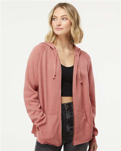 Independent Trading Co. PRM2500Z Women's California Wave Wash Full-Zip Hooded Sweatshirt