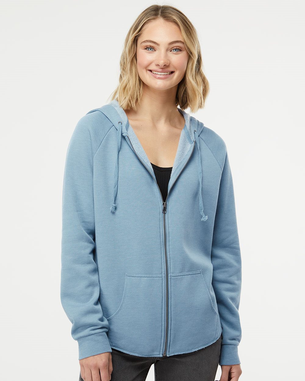 Independent Trading Co. PRM2500Z Women's California Wave Wash Full-Zip Hooded Sweatshirt
