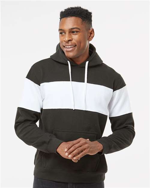 J. America - Men's Varsity Fleece Colorblocked Hooded Sweatshirt - 8644