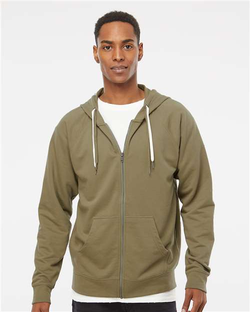 Independent Trading Co. - Unisex Icon Lightweight Loopback Terry Full-Zip Hooded Sweatshirt - SS1000Z