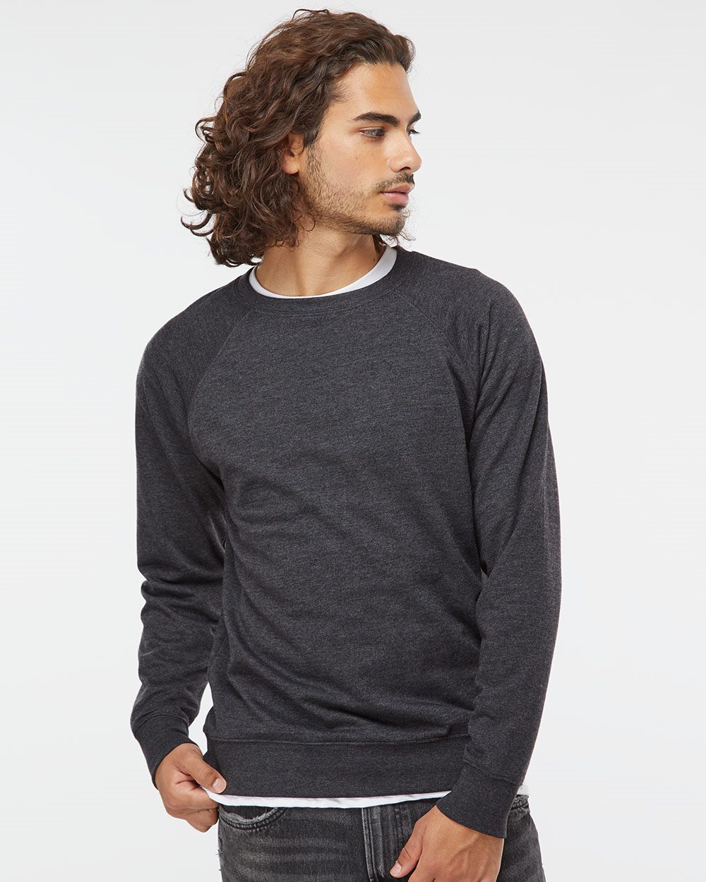 Independent Trading Co. SS1000C Unisex Icon Lightweight Loopback Terry Crewneck Sweatshirt